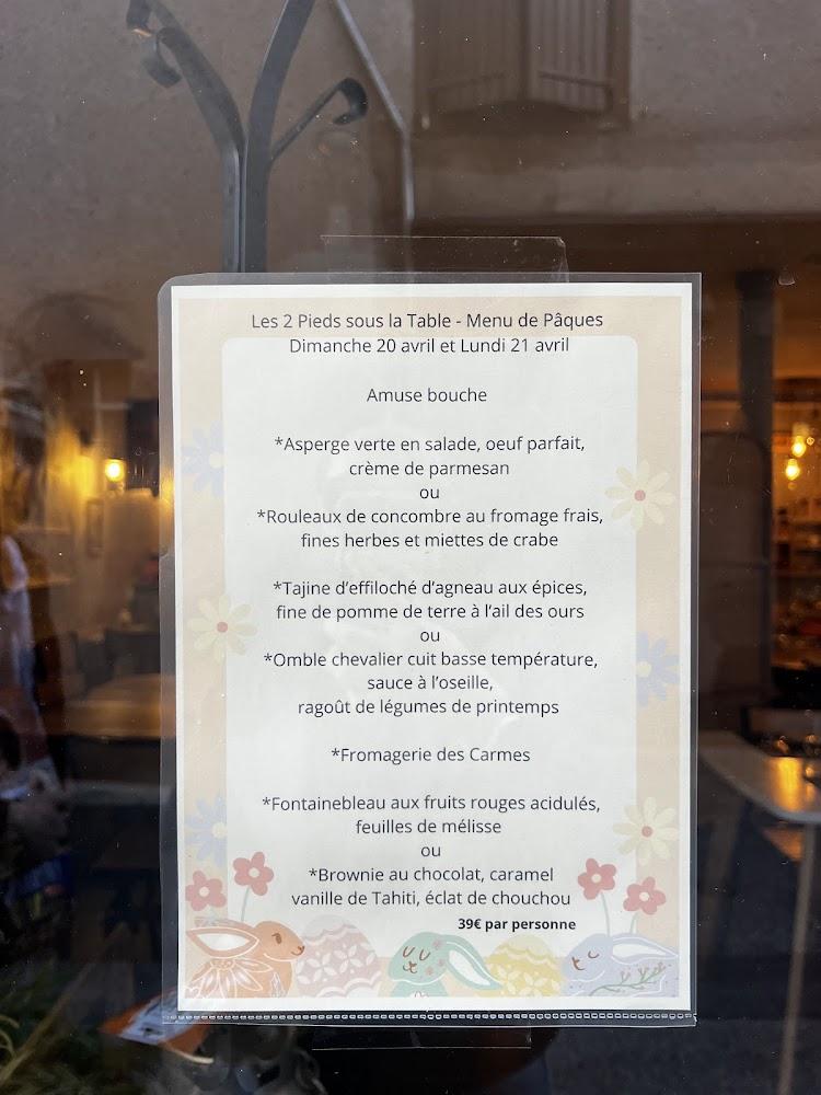 Les 2 Pieds sous la Table - Menu Image 1