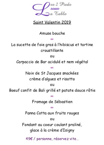 Les 2 Pieds sous la Table - Menu Image 3